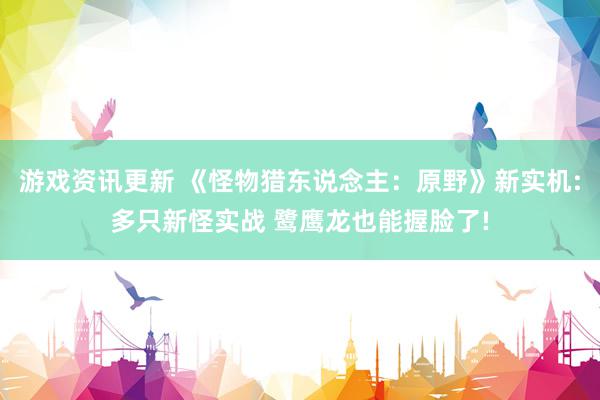 游戏资讯更新 《怪物猎东说念主：原野》新实机:多只新怪实战 鹭鹰龙也能握脸了!