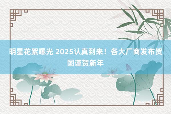 明星花絮曝光 2025认真到来！各大厂商发布贺图谨贺新年