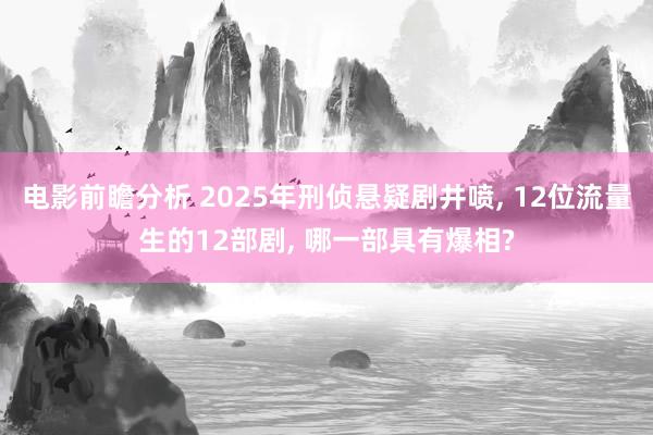 电影前瞻分析 2025年刑侦悬疑剧井喷, 12位流量生的12部剧, 哪一部具有爆相?